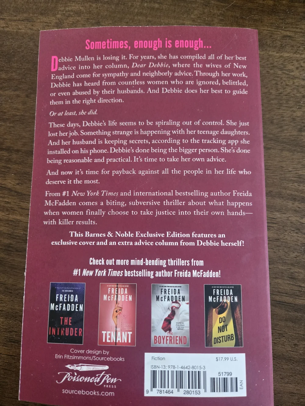Dear Debbie by Freida McFadden - Red & Pink Cover - Picture 3 of 3